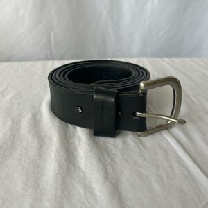 Carhartt Black Leather Belt with Silver-Tone Buckle